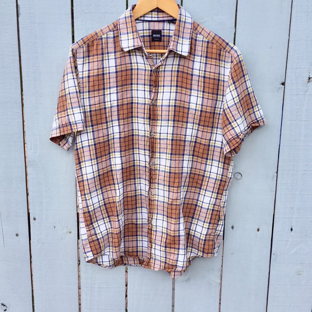 Hugo Boss Slim Fit Short Sleeve Button up Size L